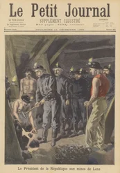 Le président Faure de France visitant les mines de charbon de Lens